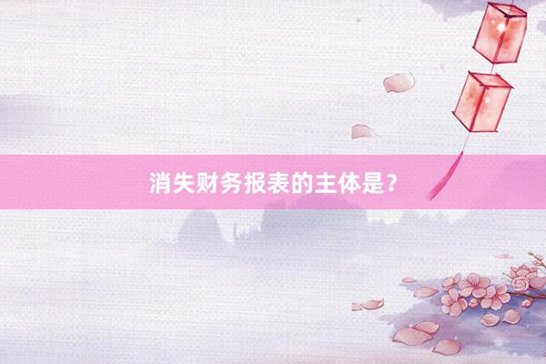 消失财务报表的主体是？